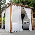 White Outdoor Sheer Curtains For Patio Waterproof 2 Panels Grommet Indoor Vo... New. Price: $17.24.