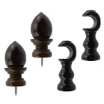 Antrader 2PCS Finials Curtain Rods & Wooden Brackets For... New. Price: $25.37.