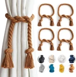 4 Pack Outdoor Curtain Tiebacks Rope, Natural Cotton Holders, Village Ru New. Price: $14.67.