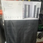 Soho Loft 4-PIECE Blackout Window Panel Set, Black, Grommets, 99% New. Price: $15.15.