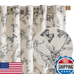 Lazzzy Farmhouse Linen Floral Curtains 96" Light Filtering Back Tab 2 Panels New. Price: $62.39.