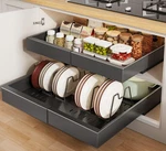 Seinloes Pull Out Cabinet Organizer 12.1"-20.4"W X 21"D(2PACK), Black New. Price: $90.99.