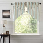 Grain Sack Aqua Prairie Swag Curtain Set Striped Cream Country Cottage Vhc New. Price: $29.95.