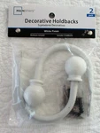 Mainstays 2 Pack Decorative Holdbacks. White Finish With Hardware. Nip. New. Price: $9.99.