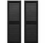 Builders Edge 14.5 In. 75 Louvered Vinyl Exterior Shutters Pair Black. New. Price: $60.00.