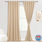 Dwcn Beige Blackout Curtains Extra Long - Rod Pocket/back Tab Drapes (2 Panels) New. Price: $58.19.