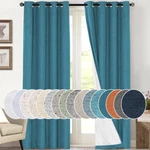 Blue Sapphire 100% Blackout Curtains 108" Long, 2 Panels, Thermal Insulated New. Price: $64.99.