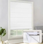 Lazblinds Roman Shade Cordless No Drill Light Filtering 36X48 White Fabric Open. Price: $24.10.