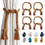 4 Pack Outdoor Curtain Tiebacks Rope, Natural Cotton Holders, Village... New. Price: $11.88.