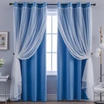 Anytime Home Curtains Blackout And Sheer Layered Solid Window Panel Pair New. Price: $48.11.