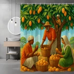 Colorful Mango Harvest Shower Curtain - Tropical Farmhouse Decor New. Price: $19.99.