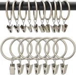 100 Pack Metal Curtain Rings With Clips, Drapery Hooks, Decorative New. Price: $55.99.