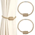 Hedonghexi 2 Pack Natural Jute Magnetic Curtain Tiebacks, Boho Rustic Style Deco New. Price: $15.43.