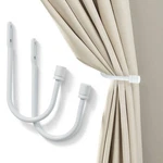 Sixzoonm 2PCS Curtain Holdbacks, Metal Shaped Hook Wall Mounted, WHITE-01 New. Price: $13.88.