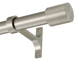 Brushed Nickel Curtain Rods With Cap Finials, Single 72-144" Adjustable Decor... New. Price: $54.37.