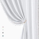 White Blackout Curtains For Living Bedroom 84INCH Long Pom P... New. Price: $67.80.