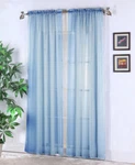 Elegant Solid Sheer Window Curtain - All Sizes Colors 2 Panels New. Price: $7.43.