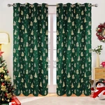 Caromio Christmas Curtains For Living Room 2 Panel Sets, Green Velvet Window New. Price: $35.22.