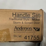 Anderson Single Handle Traditional Style Nickel Storm & Screen Door 41755 New Open. Price: $71.00.