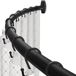 Curved Shower Curtain Rod, Black Round 48-72 Inches Adjustab New. Price: $53.86.