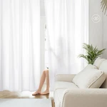 Homeideas Non-see-through White Privacy Sheer Curtains, 52 X 63 Inches Long New. Price: $38.55.