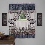 Achim Chateau Cottage Window Curtain Set 57X36 Navy Open. Price: $15.99.