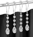 Shower Curtain Hooks Rings For Bathroom, 12PCS Gemstone Crystal Bead Water Drop New. Price: $19.95.