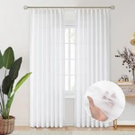 Pleated Sheers Curtains For Track System, Sliding Door White Cu... New. Price: $132.20.