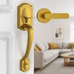 Calzibeno Front Door Handle Brass Exterior Passage Lever Vintage New. Price: $94.11.