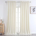 Benedeco Ivory White Velvet Curtains For Bedroom Window Super Soft Luxury New. Price: $64.07.