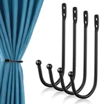 4 Pcs Curtain Wall Hooks, Black Holdbacks Shaped Pull Backs... New. Price: $10.80.