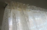One Floral Lace Curtain Panel Stylized Daffodii Flowering Vine Netting 62W 64 Used. Price: $9.99.