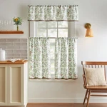 Martha Stewart Daisy 3-PIECE Window Curtain Valance And Tiers Set, Green New. Price: $20.00.