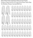 Pleat Hooks Stainless Steel Curtain Drapery Clasp And 4 Prongs Pinc... Open. Price: $12.50.