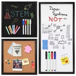 Dry Erase Whiteboard, Cork Bulletin Chalkboard With Natural Wood Black... New. Price: $78.80.
