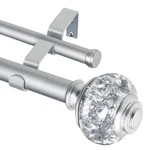 Double Curtain Rods 72 To 144 Inches (6 12 Ft), Usfook Silver Drape... New. Price: $54.91.