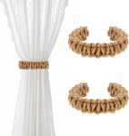 4 Pack Braided Curtain Tiebacks Boho Elegant Rustic Holdbacks Linen New. Price: $10.15.