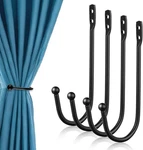 4 Pcs Curtain Wall Hooks, Black Holdbacks Shaped Pull New. Price: $9.52.
