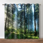 Jekeno Forest Tree Blackout Curtains - Jungle Print, Room Darkening Window New. Price: $68.49.