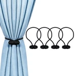 Tifanso Black Magnetic Curtain Tiebacks - 4PCS Decorative Standard, New. Price: $10.52.