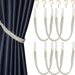 Blulu 6 Pieces Braided Curtain Tiebacks Rope Belt Ties And Hook New. Price: $16.12.
