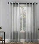 No. 918 Lichtenberg Emily Sheer Grommet Curtain Panel 59" X 108" Silver Open. Price: $19.99.