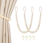 Wood Bead Curtain Tiebacks, Klogtsind Set Of 2 Holdbacks For New. Price: $6.29.