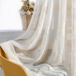 Vogol 2 Panels Rod Pocket Sheer Curtains Flower Embroidered Elegant Window Dr... New. Price: $94.99.