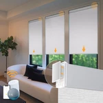 Motorized Cordless Roller Shades With Remote Control - White 34 X 72 New. Price: $152.99.