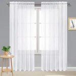 Dwcn White Sheer Curtains 96 Inch Length 2 Panels Set, Elegant Rod Pocket Sol... New. Price: $41.18.