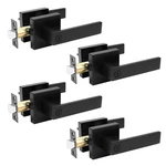 Nizado 4-PACK Square Privacy Lever Door Knobs Lock Black Keyless Handles For New. Price: $82.23.