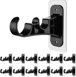 Antimbee 12 Pack No Drill Double Curtain Rod Brackets, Nail Adhesive Black New. Price: $41.94.