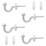 Rierdge 4 Pcs Curtain Tiebacks Hook White Drapes Holdback Wall Mounted New. Price: $15.91.
