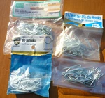 (56) Vintage Sears Newell Offset Heavy Duty 1-3/8" Pin-on Drapery Curtain Hooks. Price: $6.45.